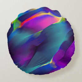 Unfruchtbarkeit und farbige Reliefs, Blau dominier Rundes Kissen