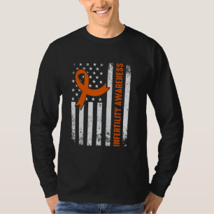 Unfruchtbarkeitsbewusstsein Herz Orange Ribbon IVF T-Shirt