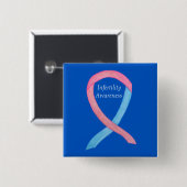 Unfruchtbarkeitsbewusstsein Pink & Blue Ribbon But Button (Vorne & Hinten)