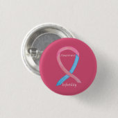 Unfruchtbarkeitsbewusstsein Pink & Blue Ribbon But Button (Vorne & Hinten)