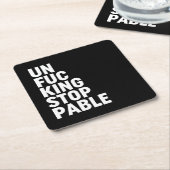 Unfu*kingstopp Rechteckiger Pappuntersetzer (angewinkelt)