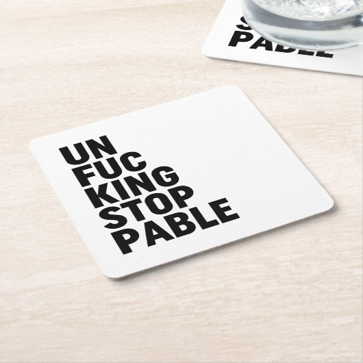 Unfu*kingstopp Rechteckiger Pappuntersetzer (angewinkelt)