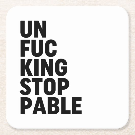 Unfu*kingstopp Rechteckiger Pappuntersetzer (Vorderseite)