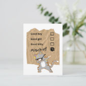 Unfug Katzen Postkarte (Stehend Vorderseite)