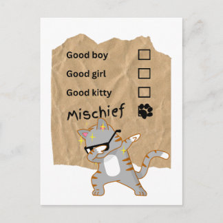 Unfug Katzen Postkarte