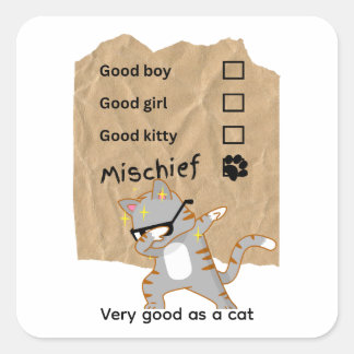 Unfug Katzen Quadratischer Aufkleber