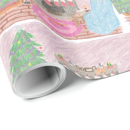 Unfug Miezekatze-mas (mit Ziegeln gedeckt) Geschenkpapier (Rolleneckpunkt)