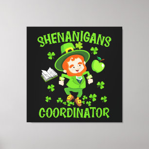 Unfugskoordinator Lustiger Lehrer St. Patrick's Leinwanddruck