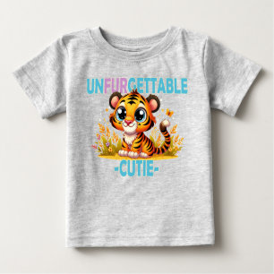 Unfurgettable Süsse Spaß Pun. Baby Tiger Cartoon Baby T-shirt