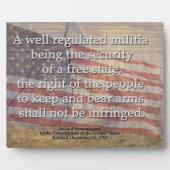 Unfurled American Flag and 2nd Amendment Fotoplatte (Vorderseite)