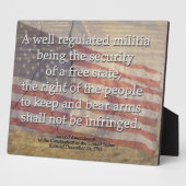 Unfurled American Flag and 2nd Amendment Fotoplatte (Seite)
