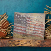 Unfurled American Flag and 2nd Amendment Fotoplatte (Seite)