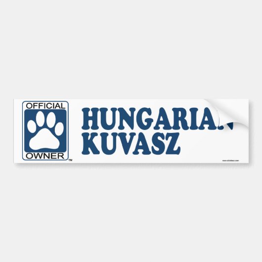 Ungar Kuvasz Blau Autoaufkleber (Vorne)