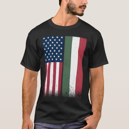Ungarisch American Flags Proud USA Hunger T-Shirt (Vorderseite)