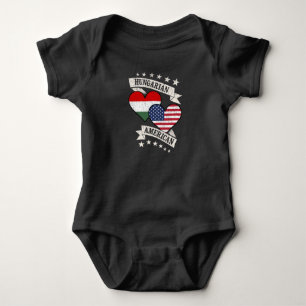 Ungarisch American Heart Flags Ungarn Amerika Baby Strampler