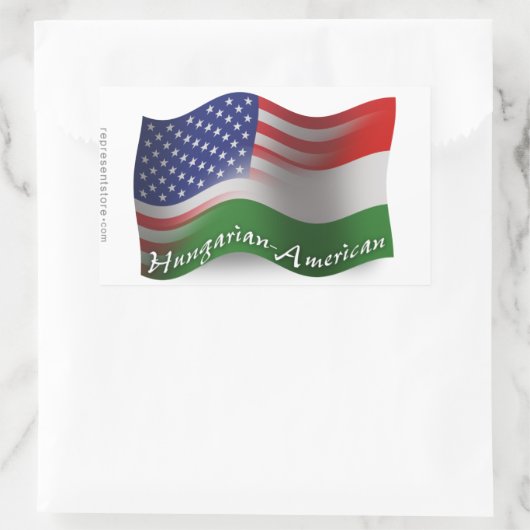 Ungarisch-amerikanische Wave-Fahne Rechteckiger Aufkleber (Tasche)