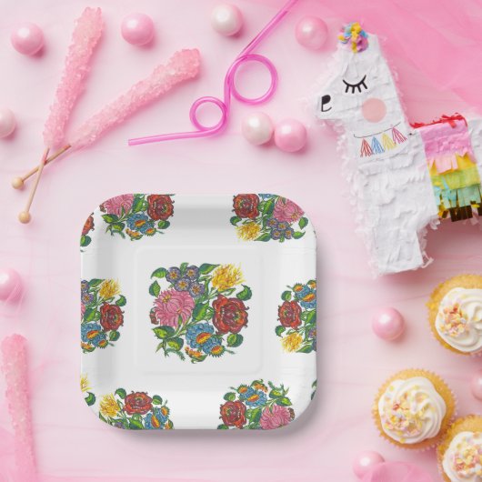 Ungarisch Floral - Kalocsai motifs Paper Teller (Party)