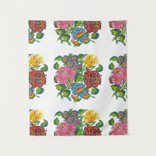 Ungarisch Floral - Kalocsai-Motive Wandteppich
