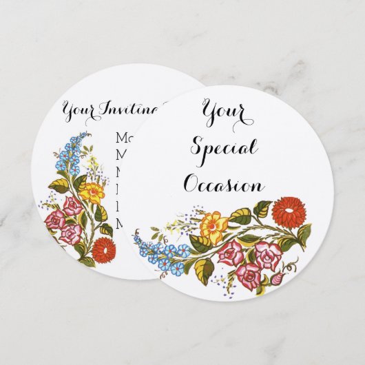 Ungarisch Floral no2 Einladung (Vorne/Hinten)