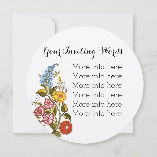 Ungarisch Floral no2 Einladung (Rückseite)