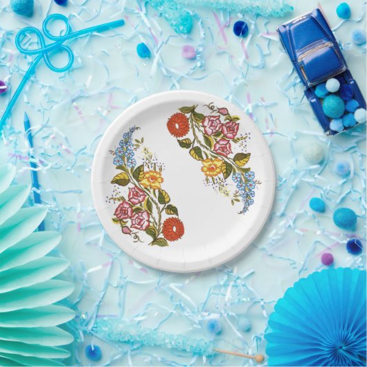 Ungarisch Floral Pappteller (Party)