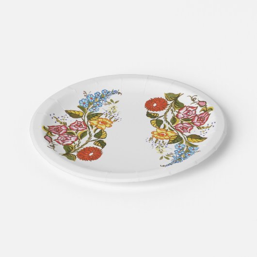 Ungarisch Floral Pappteller (Schrägansicht)