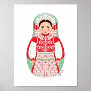 Ungarisch für Kalotaszeg Matryoshka-Poster Poster