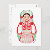 Ungarisch Kalotaszeg Matryoshka Postkarte (Vorne/Hinten)