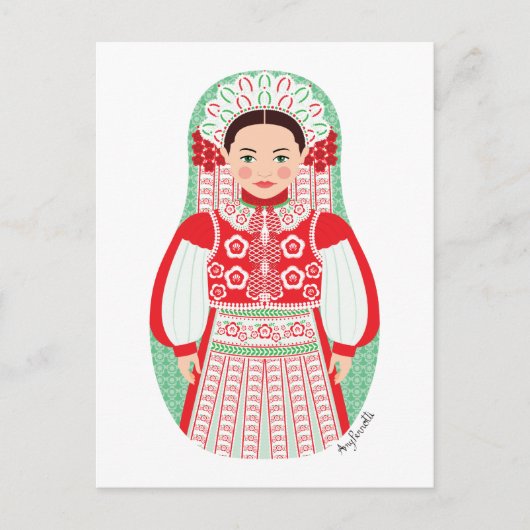 Ungarisch Kalotaszeg Matryoshka Postkarte (Vorderseite)