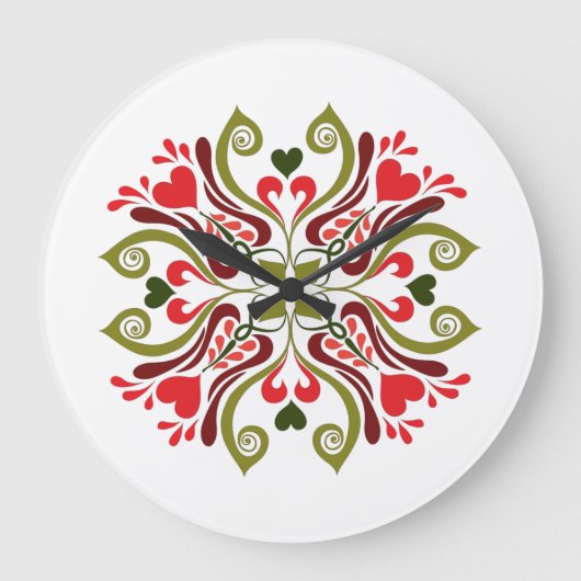 Ungarisch Tulip Floral Motif Große Wanduhr (Vorderseite)