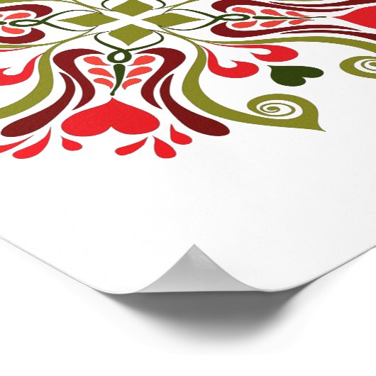 Ungarisch Tulip Floral Motif Poster (Ecke)