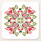 Ungarisch Tulip Floral Motif Rechteckiger Pappuntersetzer (Vorderseite)