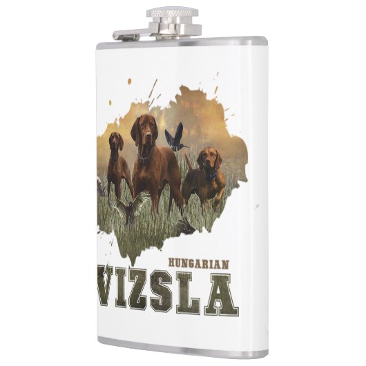 Ungarisch Vizsla Art Flachmann (Links)