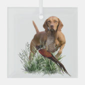 Ungarisch Vizsla Art Ornament Aus Glas (Vorderseite)