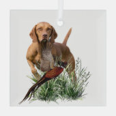 Ungarisch Vizsla Art Ornament Aus Glas (Rückseite)