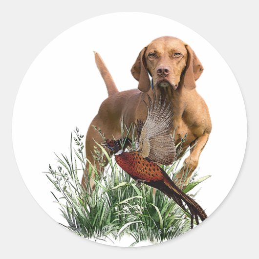 Ungarisch Vizsla Art Runder Aufkleber (Vorderseite)