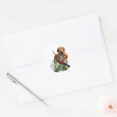 Ungarisch Vizsla Art Runder Aufkleber (Umschlag)