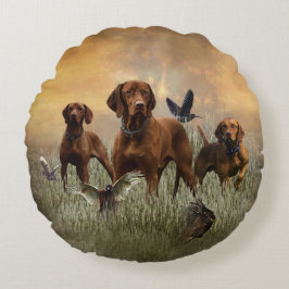 Ungarisch Vizsla Art Rundes Kissen