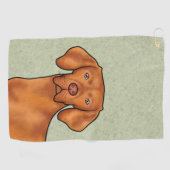 Ungarisch Vizsla Cartoon Pointer Dog Green Golfhandtuch (Horizontal)