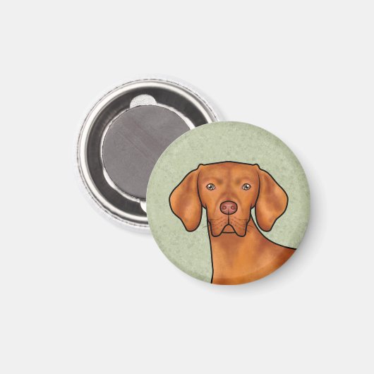 Ungarisch Vizsla Cartoon Pointer Dog Green Magnet (Vorderseite/Rückseite)