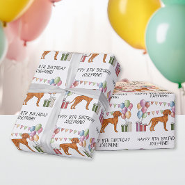 Ungarisch Vizsla Colorful Pastel Happy Birthday Geschenkpapier