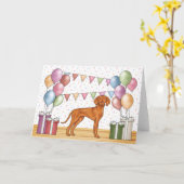 Ungarisch Vizsla Colorful Pastel Happy Birthday Karte (Gelbe Blume)