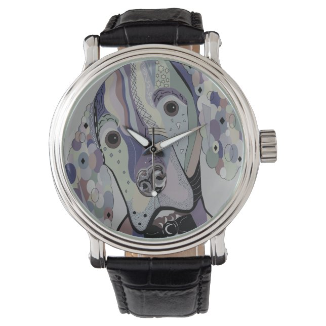 Ungarisch Vizsla Denim Colors Armbanduhr (Vorderseite)