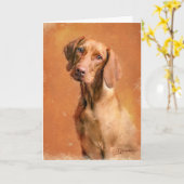 Ungarisch Vizsla Dog Kunstmalerei Karte (Gelbe Blume)