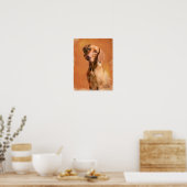 Ungarisch Vizsla Dog Kunstmalerei Poster (Küche)