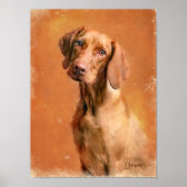 Ungarisch Vizsla Dog Kunstmalerei Poster (Vorne)