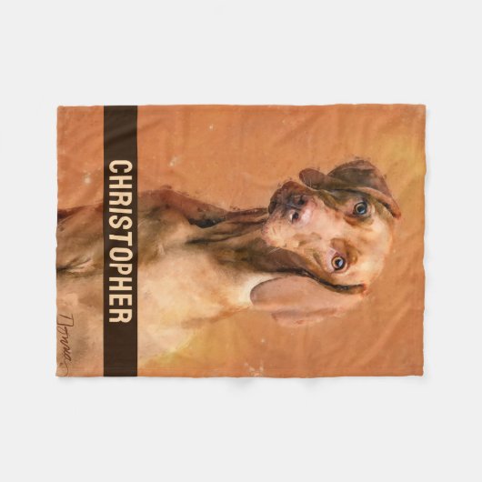 Ungarisch Vizsla Dog Name Fleecedecke (Vorderseite (Horizontal))