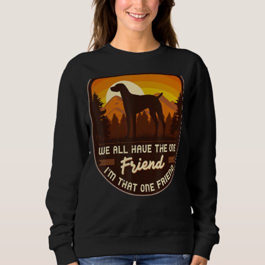 Ungarisch Vizsla Dog Retro 5 Sweatshirt (Vorderseite)