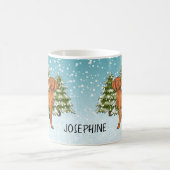 Ungarisch Vizsla Dog Snowy Winterwald und Name Kaffeetasse (Mittel)