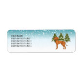 Ungarisch Vizsla Dog Snowy Winterwald und Text (Vorne)